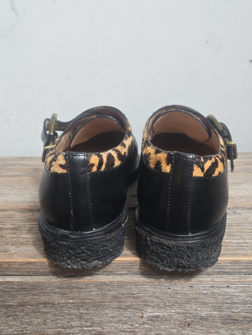 Belle Sigerson Morrison Black Leopard Print Leather Pony Hair Loafer with Buckle - Picture 5 of 8